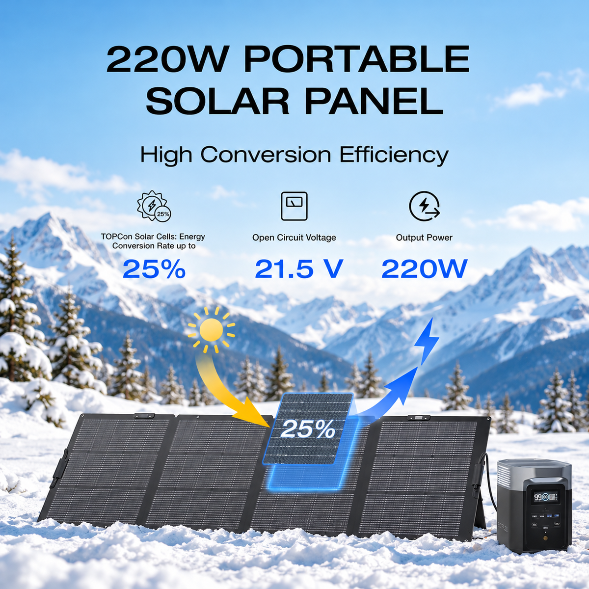220W Portable Foldable Solar Panel