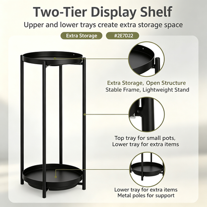 Two-Tier Metal Plant Stand